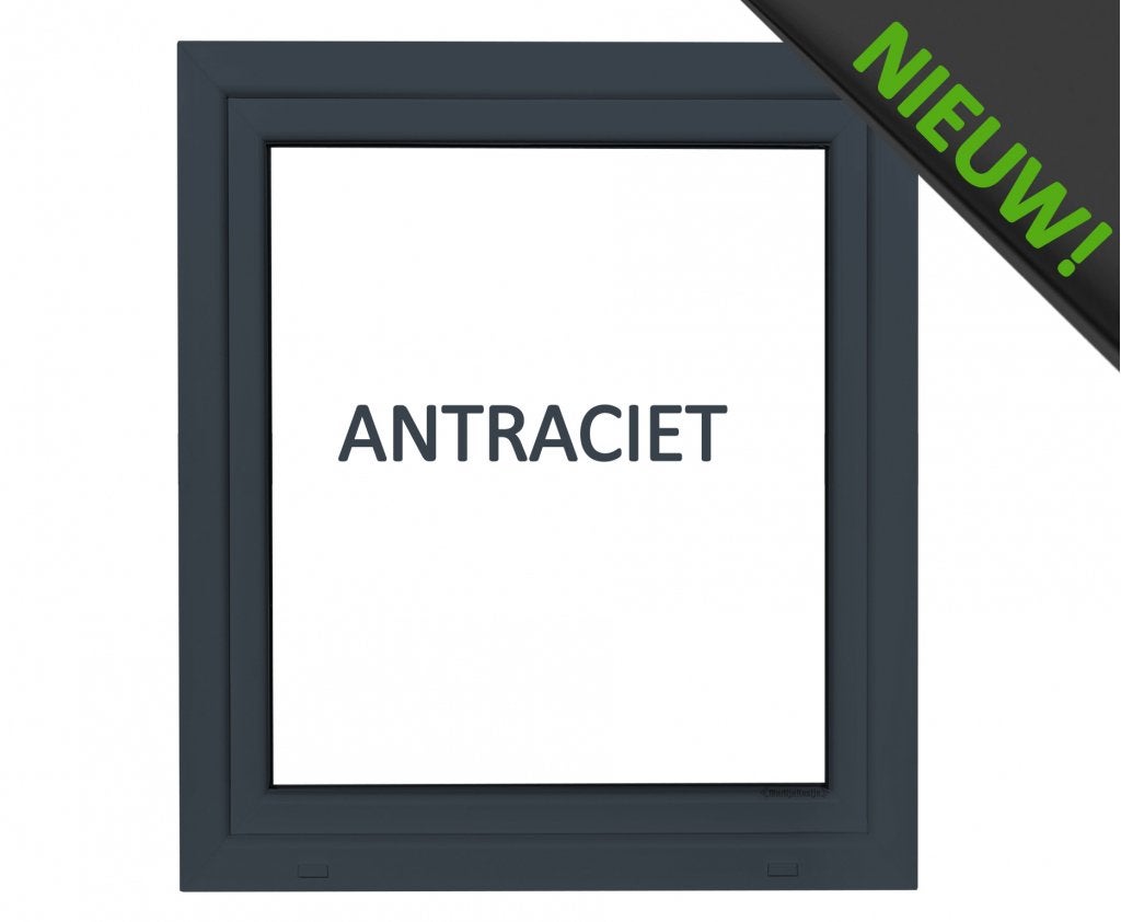 Kunststof antraciet kozijn b80 x h100 RAL7016, Kunststof, Raamkozijn, Niet ingevuld, Nieuw