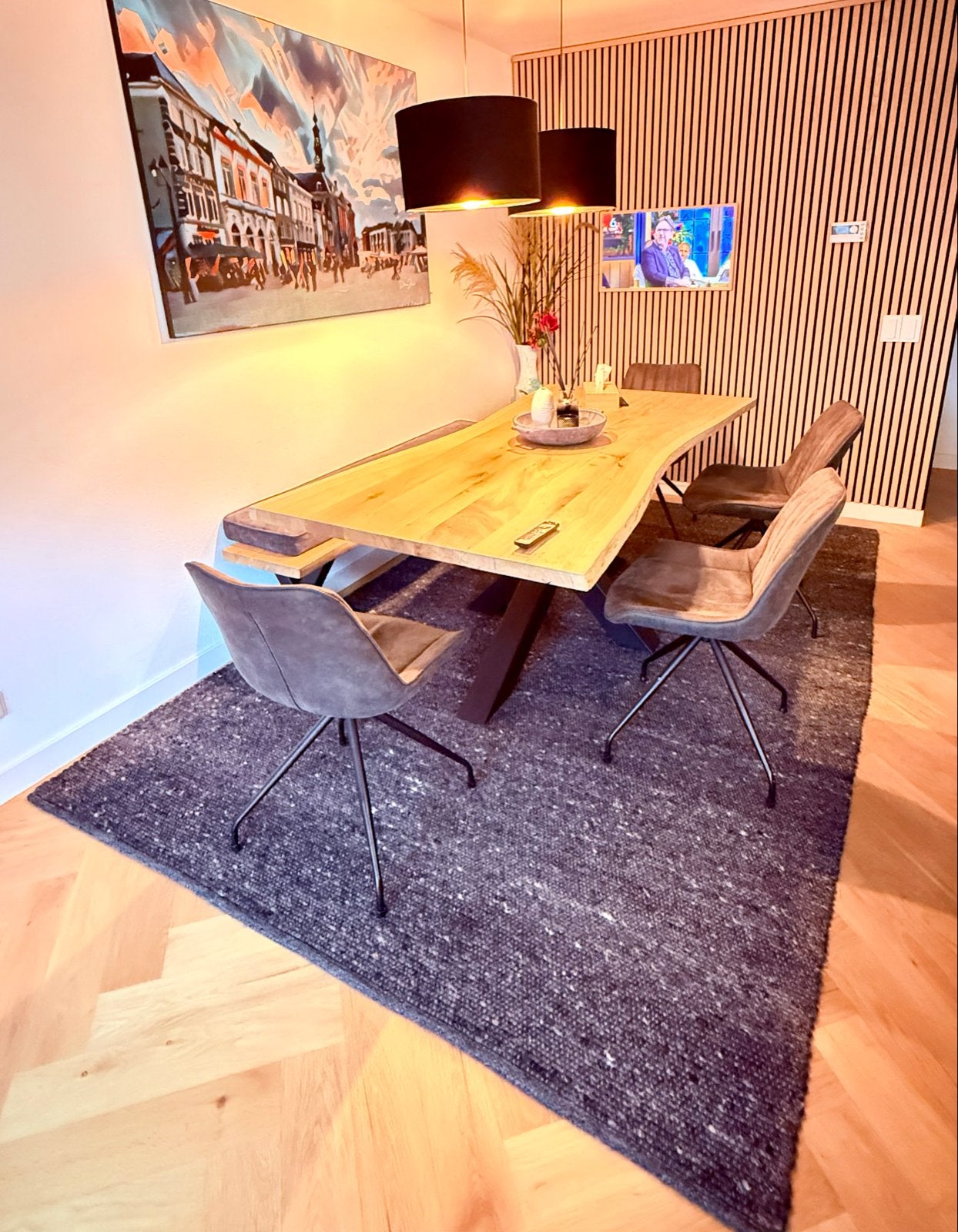 Vloerkleed 200x300 cm (nieuwstaat), Ophalen, Zwart, Zo goed als nieuw, 200 cm of meer