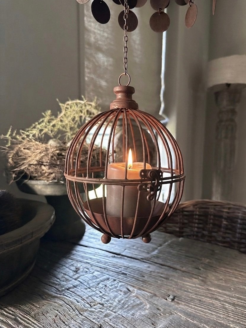 Leuke metalen kandelaar staand of hang, Ophalen of Verzenden