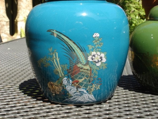 Diverse gemberpotten groen en blauwgroen en uit China, Antiek en Kunst, Antiek | Keramiek en Aardewerk, Ophalen of Verzenden