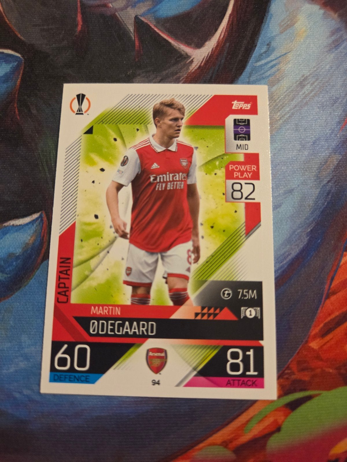 Topps Match Attax Martin Ødegaard Captain Arsenal FC, Ophalen of Verzenden, Zo goed als nieuw, Buitenlandse clubs, Spelerskaart