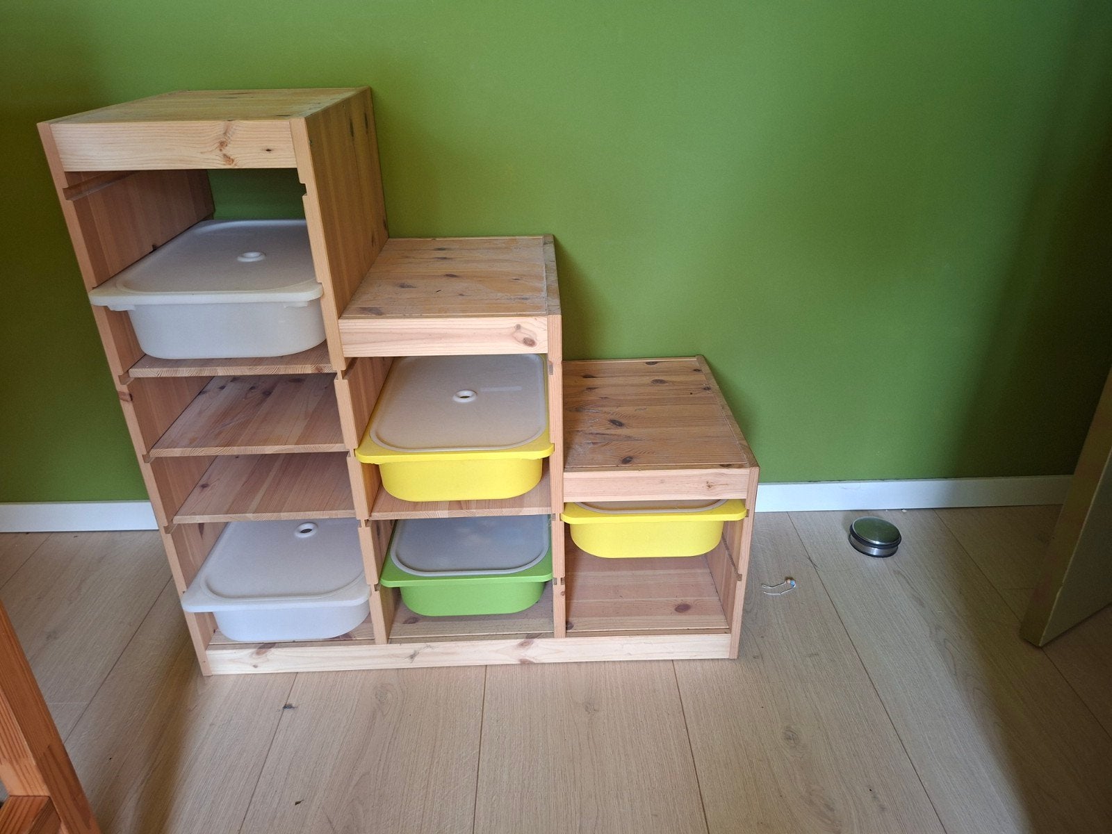 Houten opbergrek met bakken - IKEA Trofast stijl, Ophalen, Gebruikt