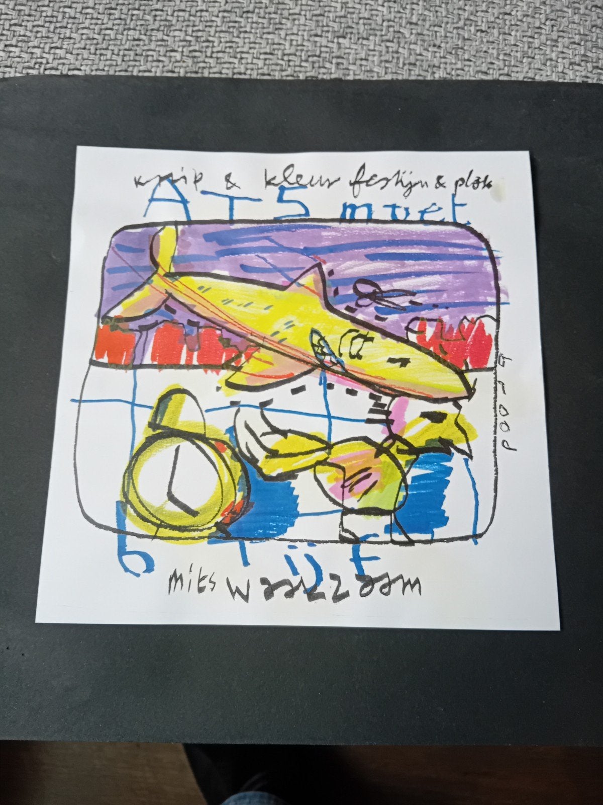 Herman Brood klein zeefdrukje AT 5., Ophalen of Verzenden, Overige onderwerpen, Zeefdruk