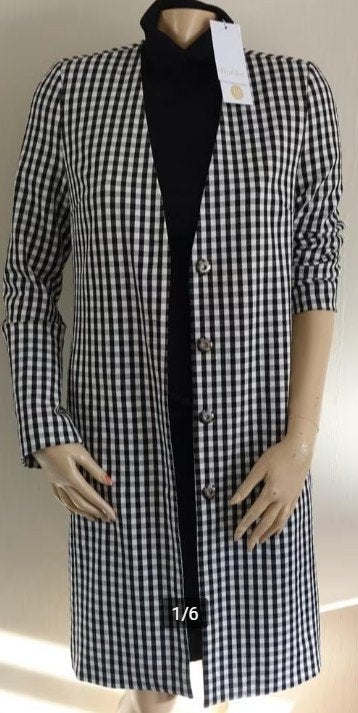 nieuwe zwart witte gevoerde PROMISS jas, Promiss, Nieuw, Maat 34 (XS) of kleiner, Meerkleurig