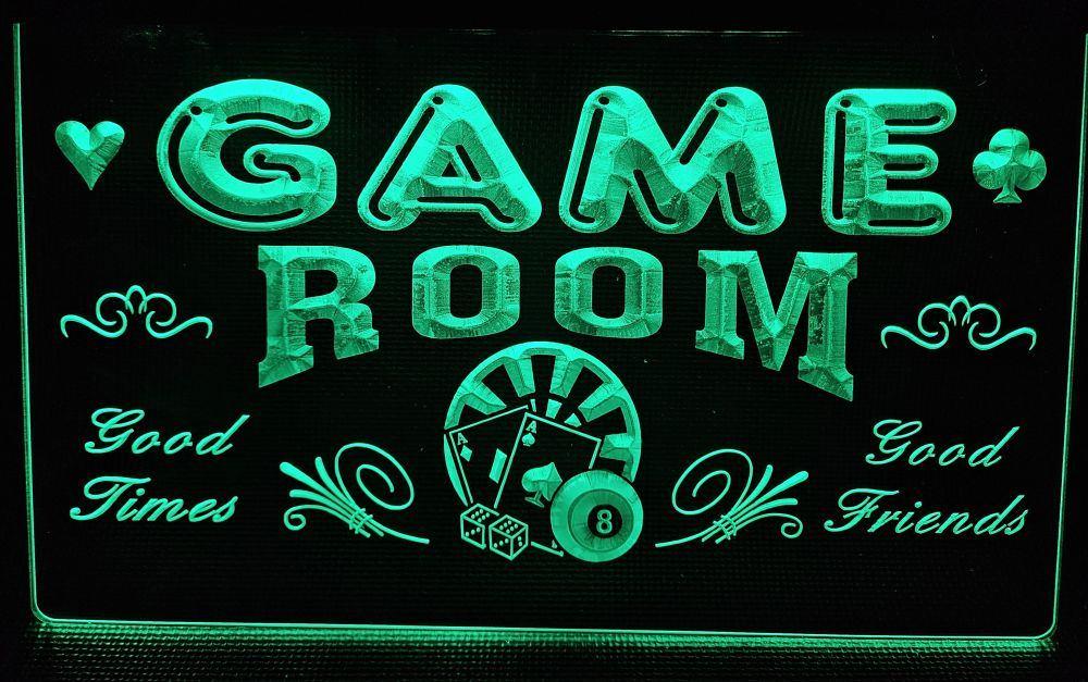 Game Room good friends groen led reclame ledlamp wanddeco