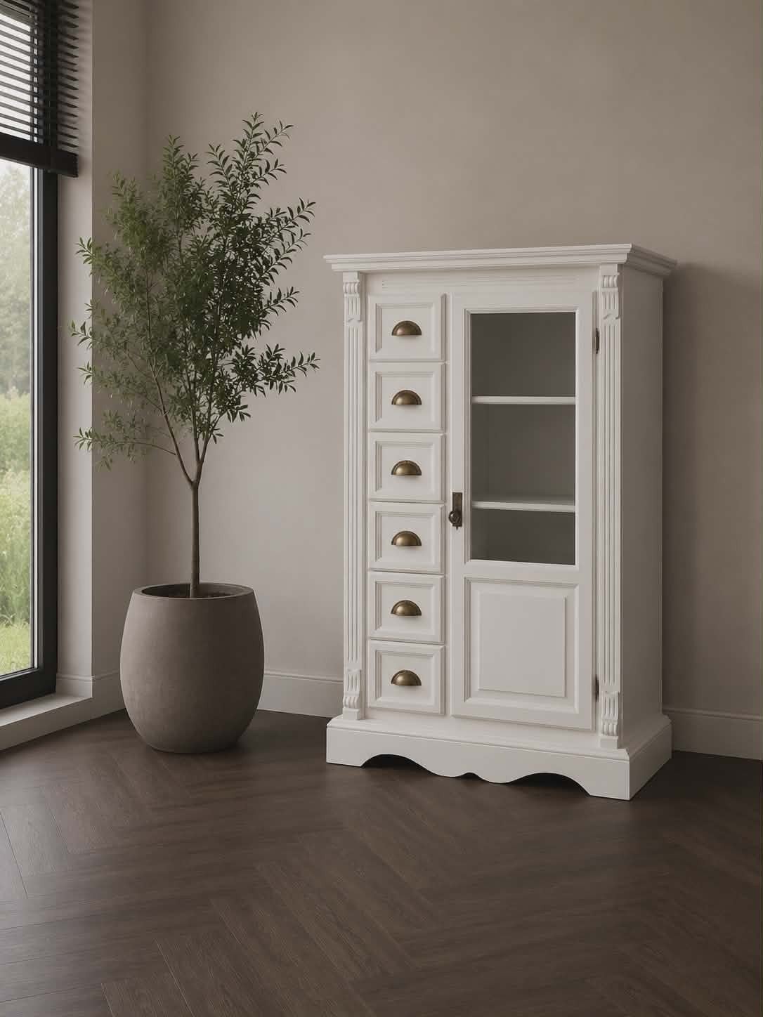Servieskast buffetkast taupe NIEUW, Huis en Inrichting, Kasten | Buffetkasten, Met deur(en), Muppetsmeubels@gmail.com, Middenhof 41 Rilland