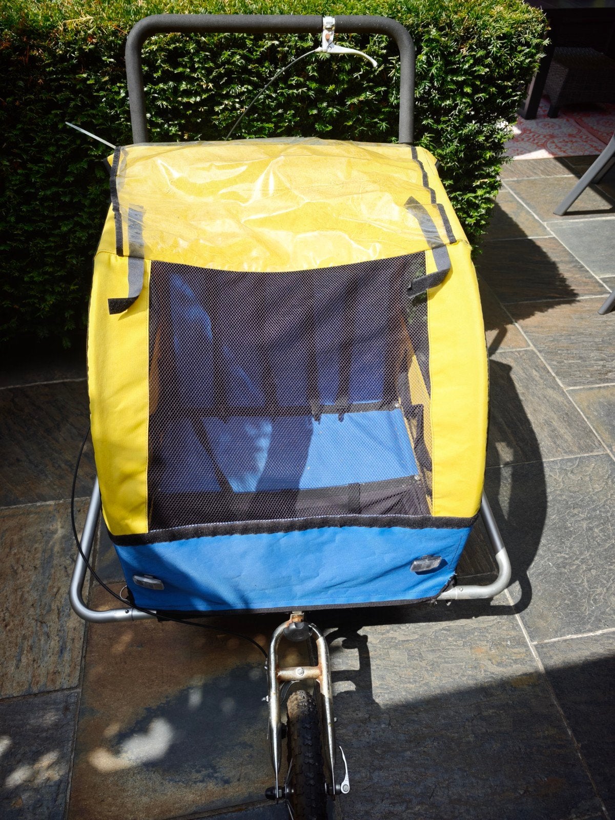 2-persoons inklapbare fietsaanhanger / wandelwagen, Fietsen en Brommers, Ophalen, Gebruikt, Kinderkar, Opvouwbaar
