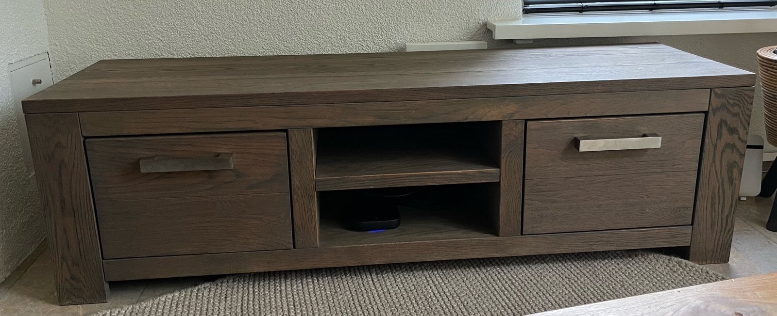 Tv-meubel, Ophalen, Gebruikt, 100 tot 150 cm, Eikenhout