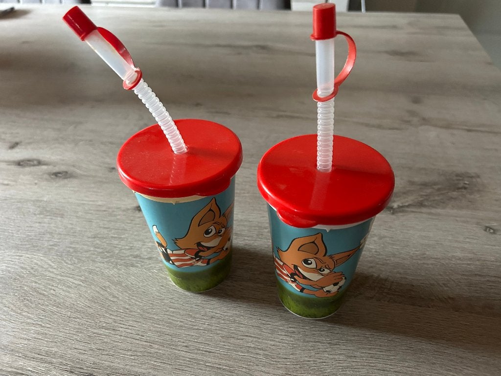 PSV Phoxy drinkbekers 2 stuks, Ophalen of Verzenden, Gebruikt, PSV, Overige typen