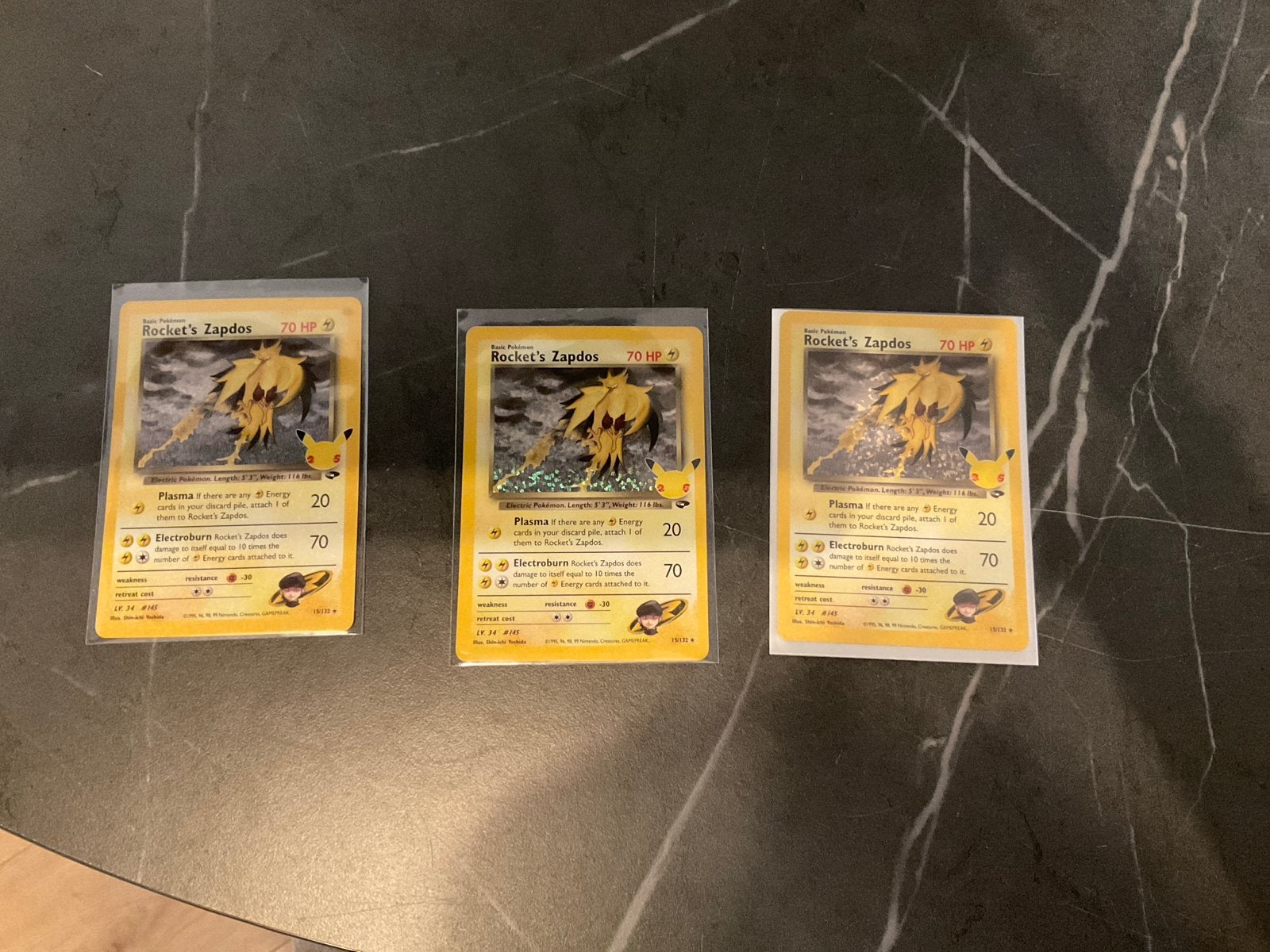 3x Rocket's Zapdos 15/132 - Zeer Goede Staat, Ophalen of Verzenden, Zo goed als nieuw, Meerdere kaarten