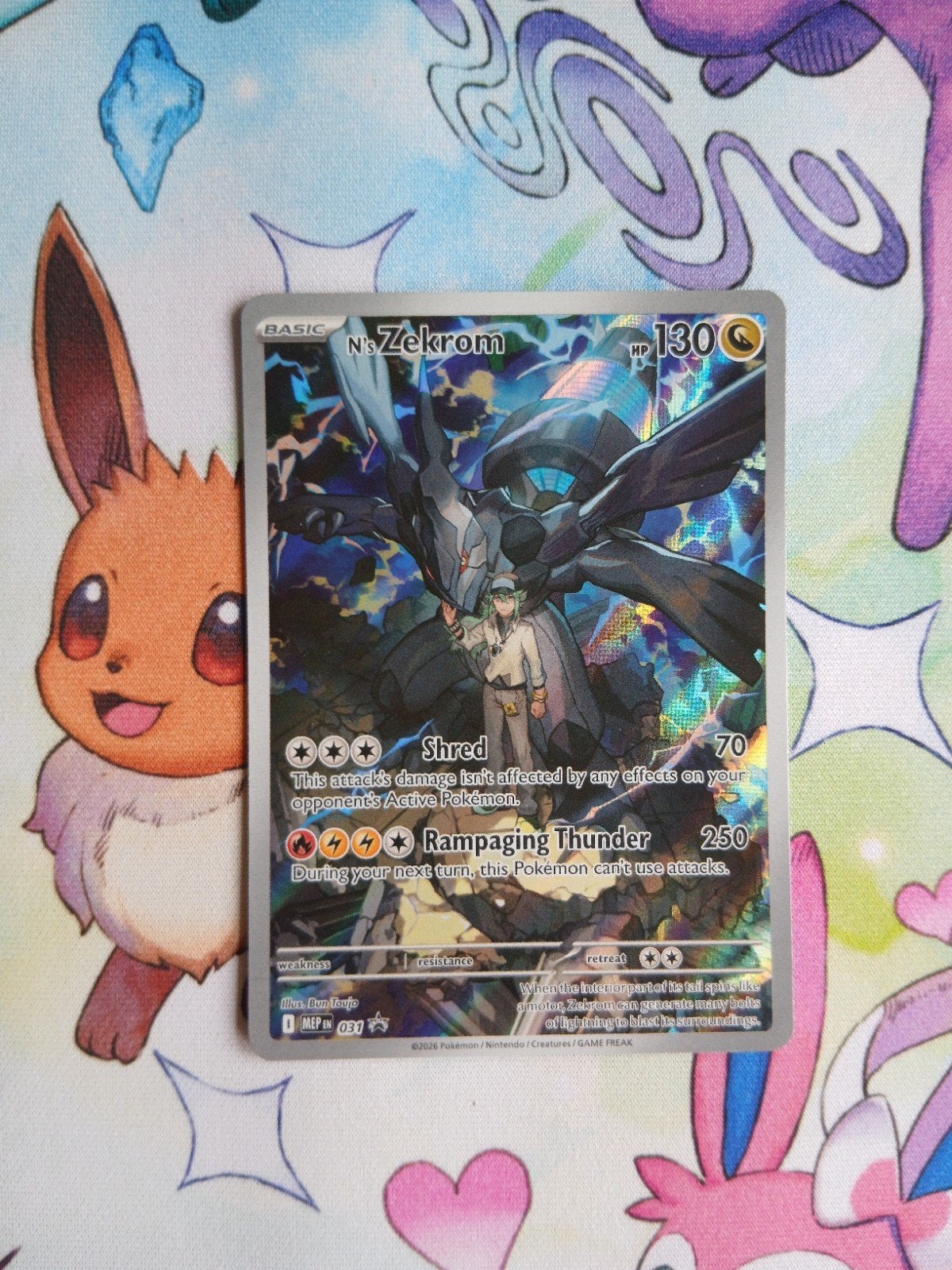 N's Zekrom #031 Pokemon Ascended Heroes ETB Promo, Hobby en Vrije tijd, Verzenden, Nieuw, Losse kaart, Foil