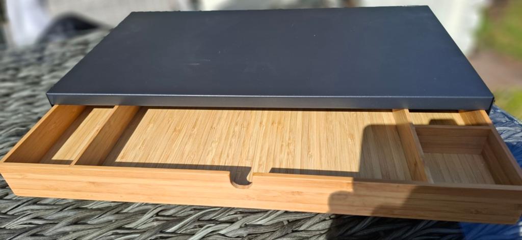 Beeldscherm verhoger met lade - Ergonomisch & Stijlvol, Computers en Software, Monitoren, Ophalen, Zo goed als nieuw