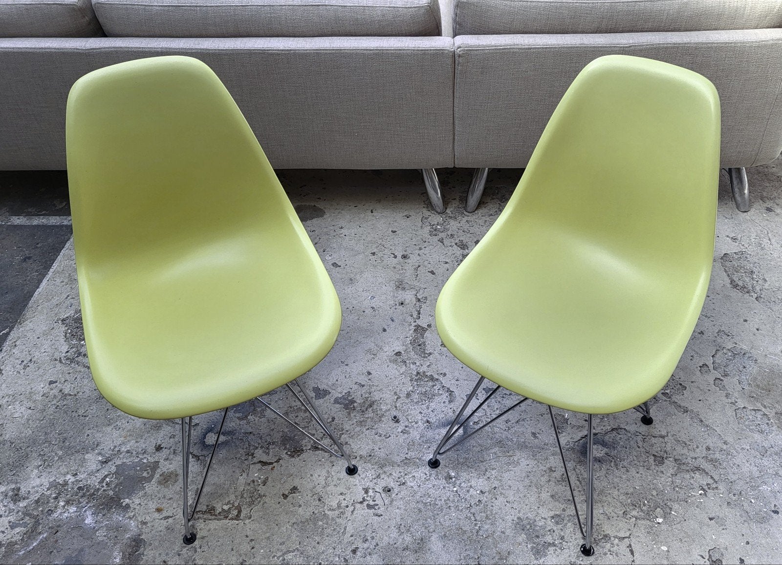 Vitra DSR | 2 Stoeltjes | Lime groen, Vitra, Gebruikt, Twee, Overige kleuren