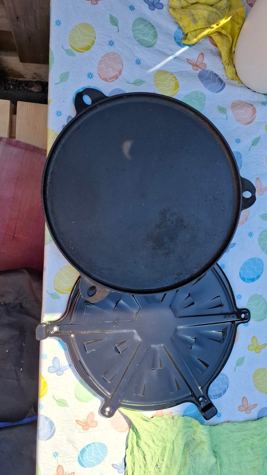 pannenkoeken skottel met warmteverdeler, Ophalen of Verzenden, Gebruikt