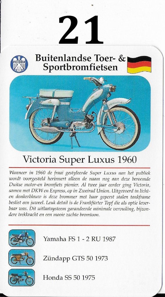 Verzamelkaartje 12 bromfiets tomos silver streak ( 1964 ), Ophalen of Verzenden, Zo goed als nieuw, Motoren