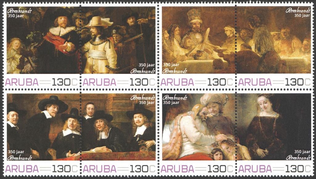 Aruba Postzegels Rembrandt postfris 2020, Ophalen of Verzenden, Postfris