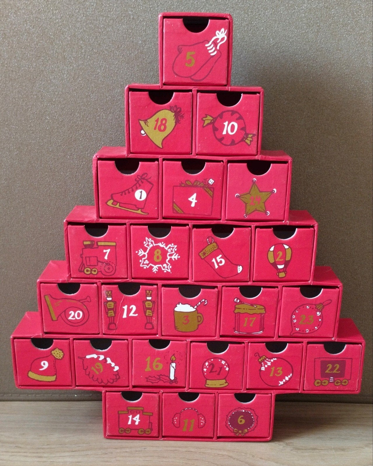 Starbucks 2006 Advent kalender (leeg) Rode kartonnen Kerstbo, Verzenden, Zo goed als nieuw