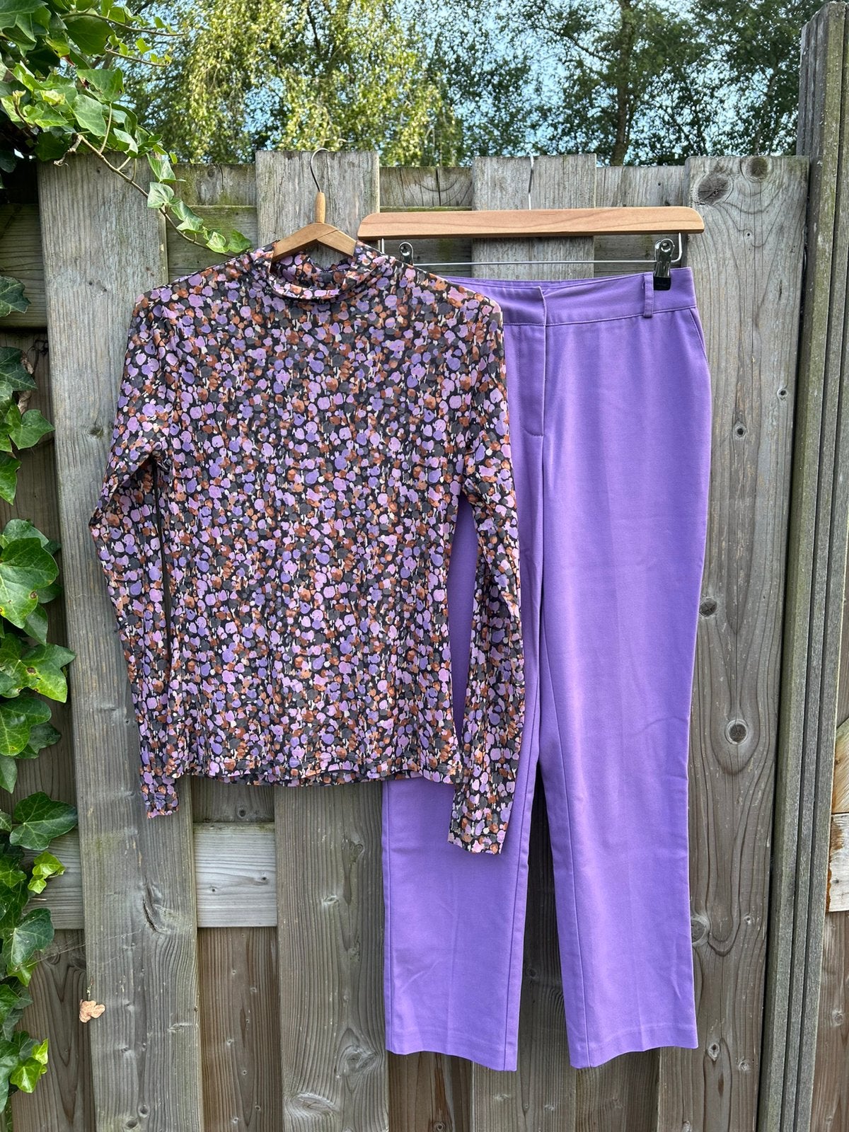 Costes Atelier 3-delig Pak – Blazer, Pantalon & Top – S, Ophalen of Verzenden, Zo goed als nieuw, Paars