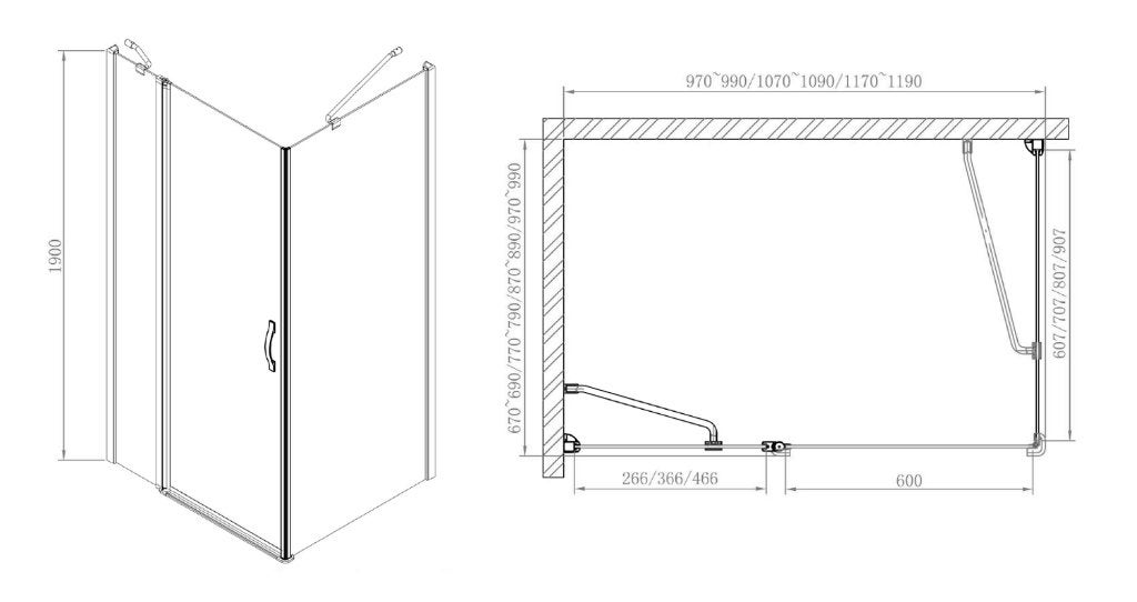 Nieuwe luxe douchecabine 90x100 cm – van €1.100 voor €400, Doe-het-zelf en Verbouw, Ophalen, Douche, Chroom, Sapho