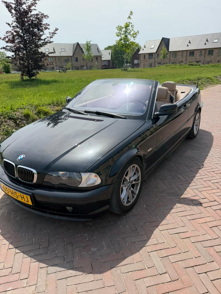 BMW E46 3-Serie 2.5 CI 325 Cabrio Automaat!! 2001 Zwart, Auto's, BMW, Automaat, Achterwielaandrijving, Beige, Cabriolet