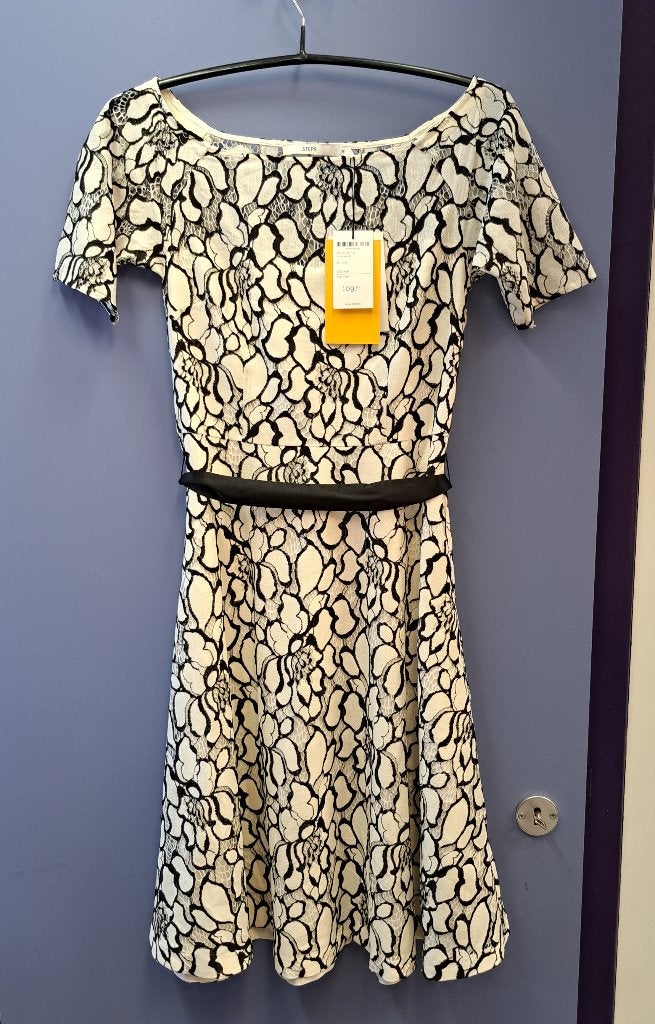 Steps nieuwe jurk zwart wit broderie Ruby Dress mt 36 46485