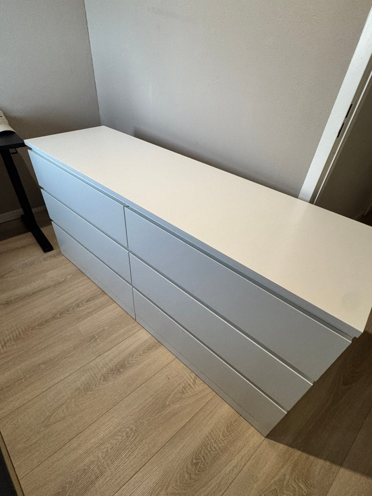 Malm ladekast wit 6 lades, Ophalen, 50 tot 100 cm, Zo goed als nieuw, 3 of 4 laden