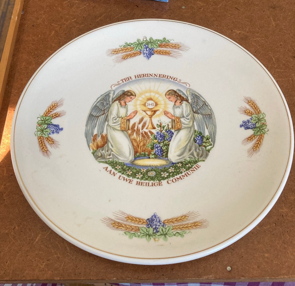Sierbord Heilige Communie met engelen en religieuze symbolen, Antiek en Kunst, Ophalen of Verzenden