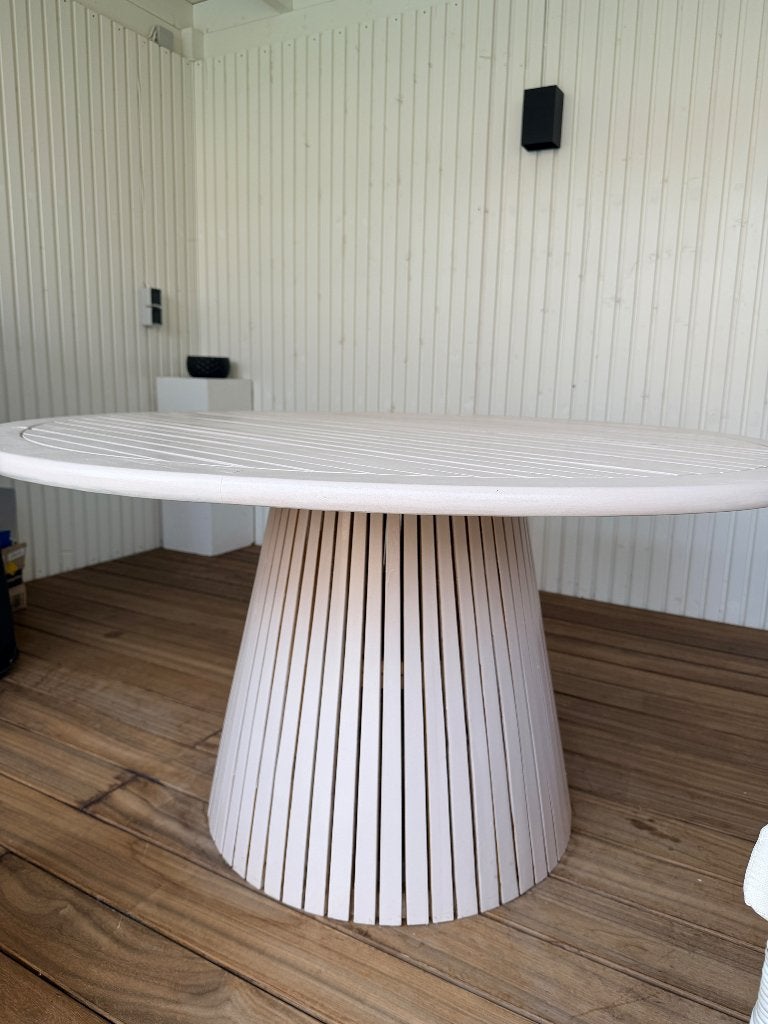 Tuin tafel, Tuin en Terras, Tuintafels, Ophalen, Zo goed als nieuw, Rond, Hout