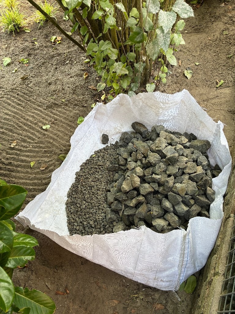 Grind en korfstenen, Tuin en Terras, Ophalen, Gebruikt, Antraciet, Grind