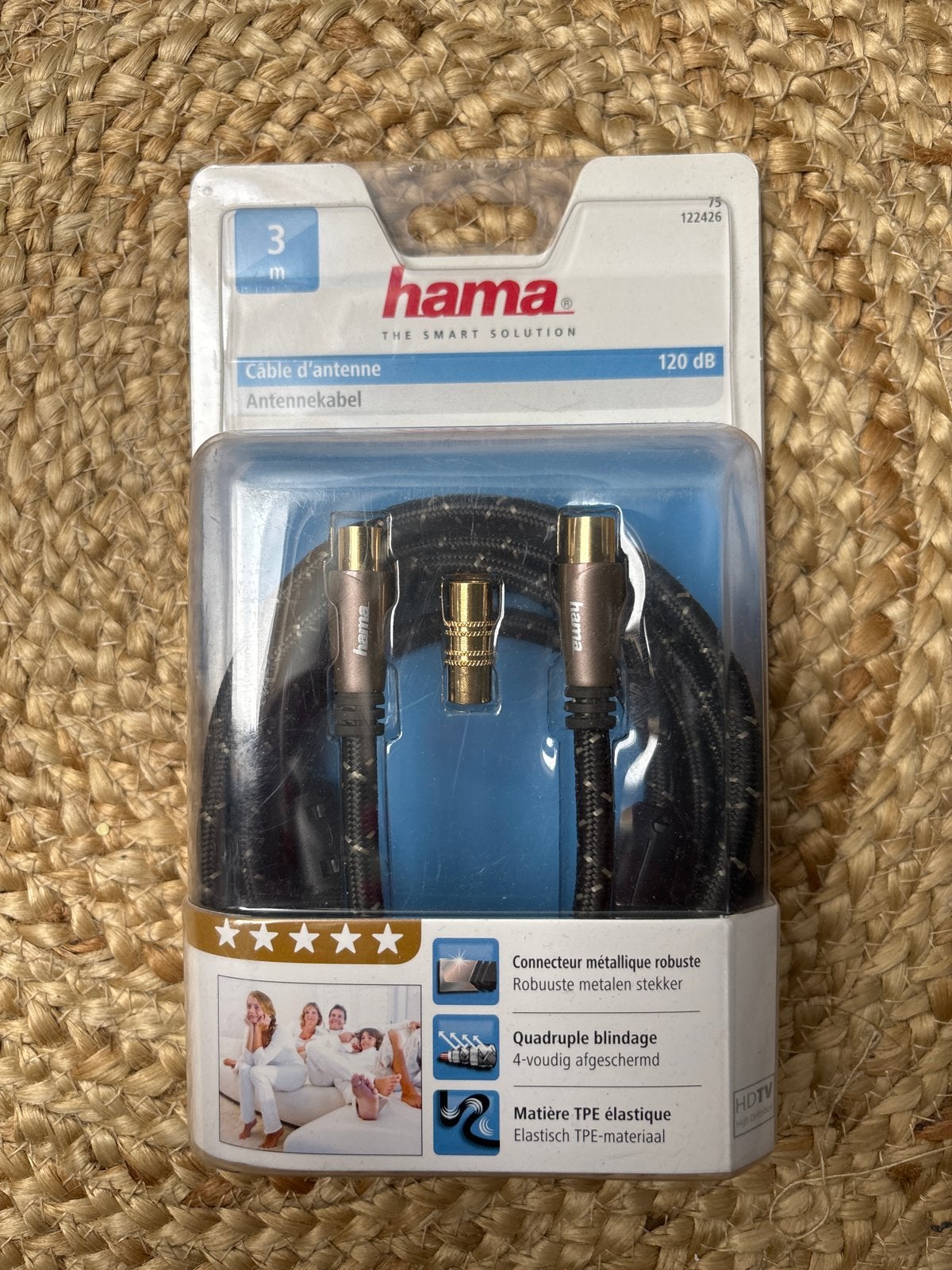 Hama Antennekabel 3m, Audio, Tv en Foto, Audiokabels en Televisiekabels, Ophalen of Verzenden, Nieuw, 2 tot 5 meter, Tv-kabel