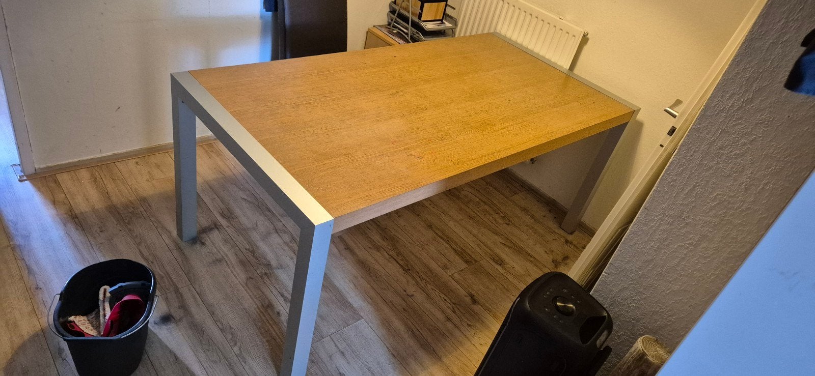 Uitschuifbare eettafel met stelmechaniek, Huis en Inrichting, Tafels | Eettafels, Gebruikt, 50 tot 100 cm, 150 tot 200 cm, Modern