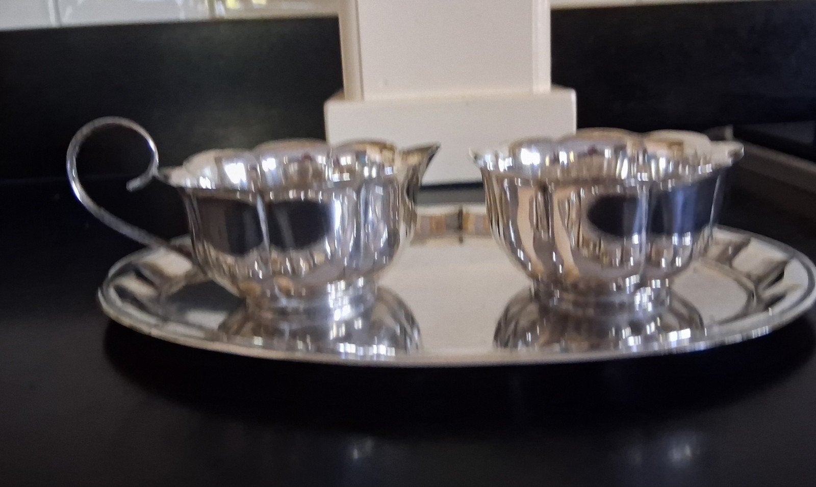 Roomstel verzilverd vintage, Ophalen of Verzenden, Zilver