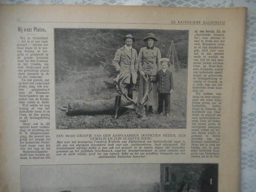 Hohenzollern. Kroonprins Wilhelm met familie. 1913., Verzamelen, Ophalen of Verzenden, Voor 1920, Knipsel(s)