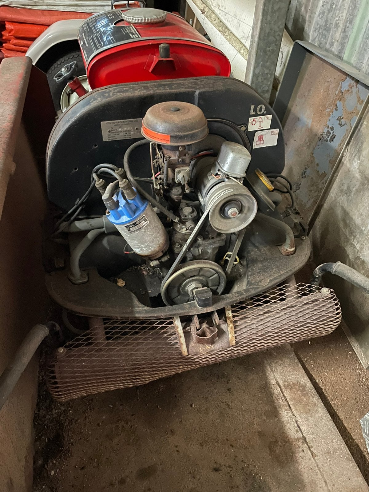 Voor kever of bus VW 1200 luchtgekoelde industriemotor, Ophalen
