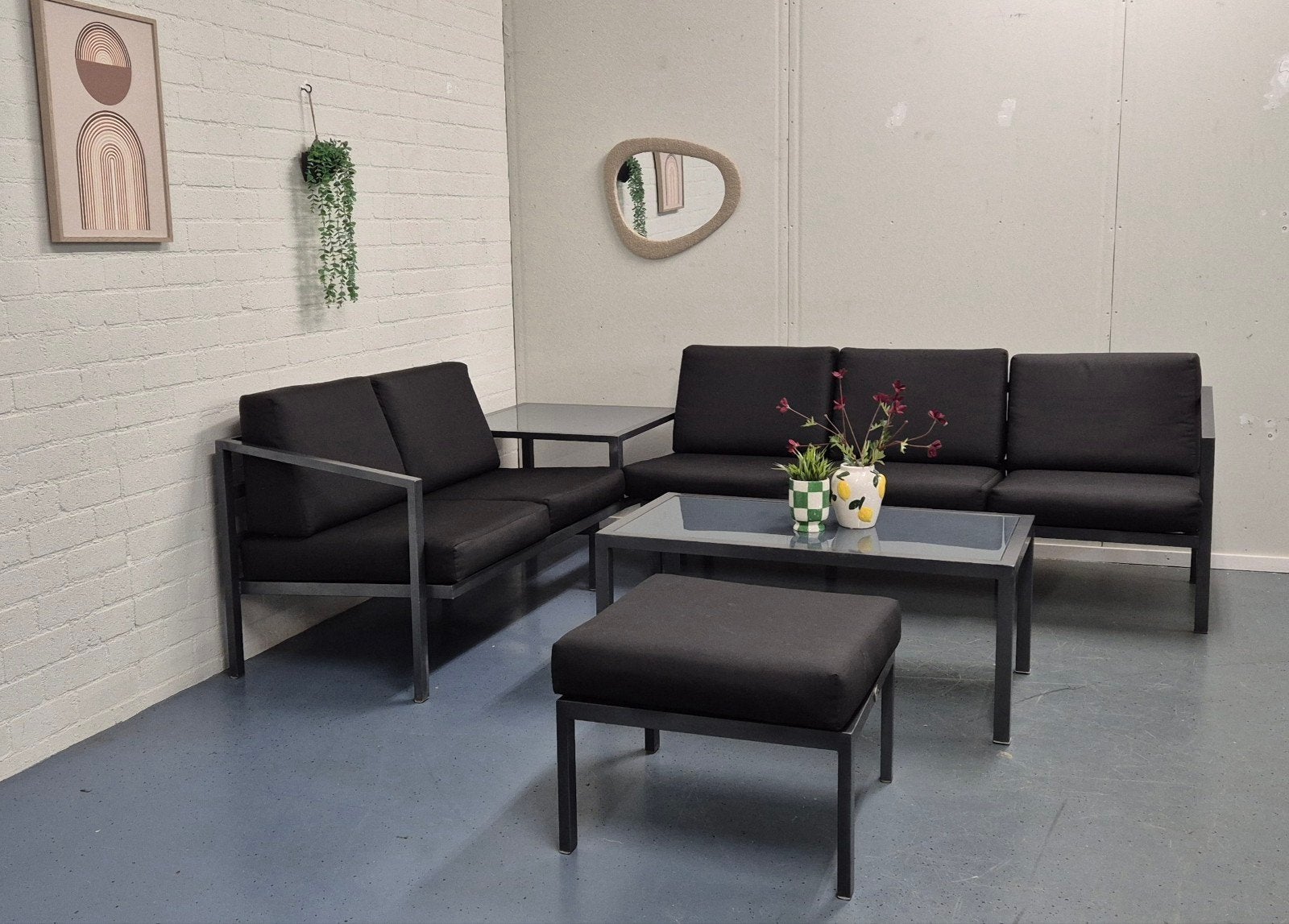 Loungeset | antraciet | aluminium | 263x197 | 6 personen, Ophalen, ., 6 zitplaatsen, Aluminium