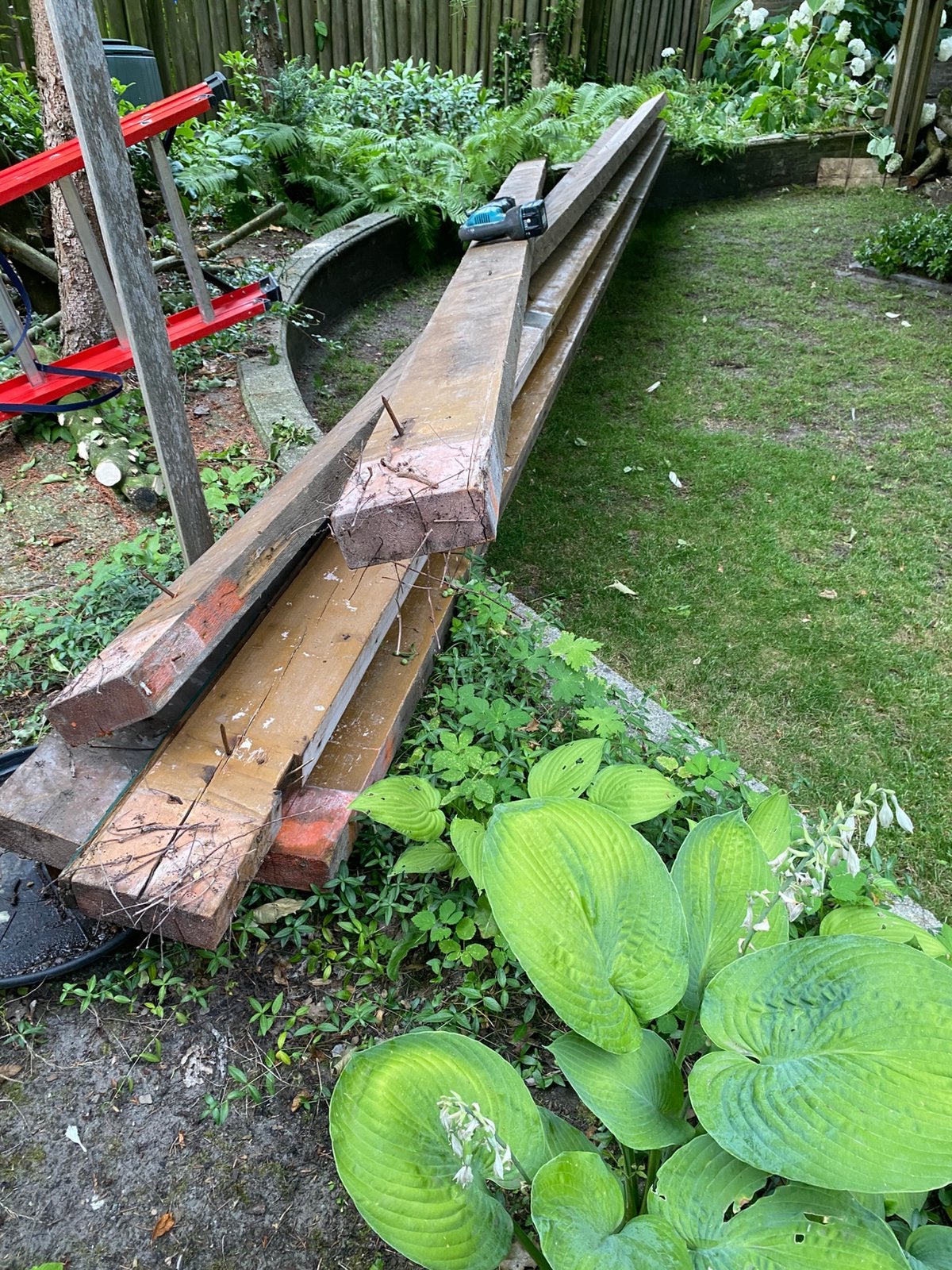 6x balken, Tuin en Terras, Ophalen, Zo goed als nieuw, 250 cm of meer, Balken