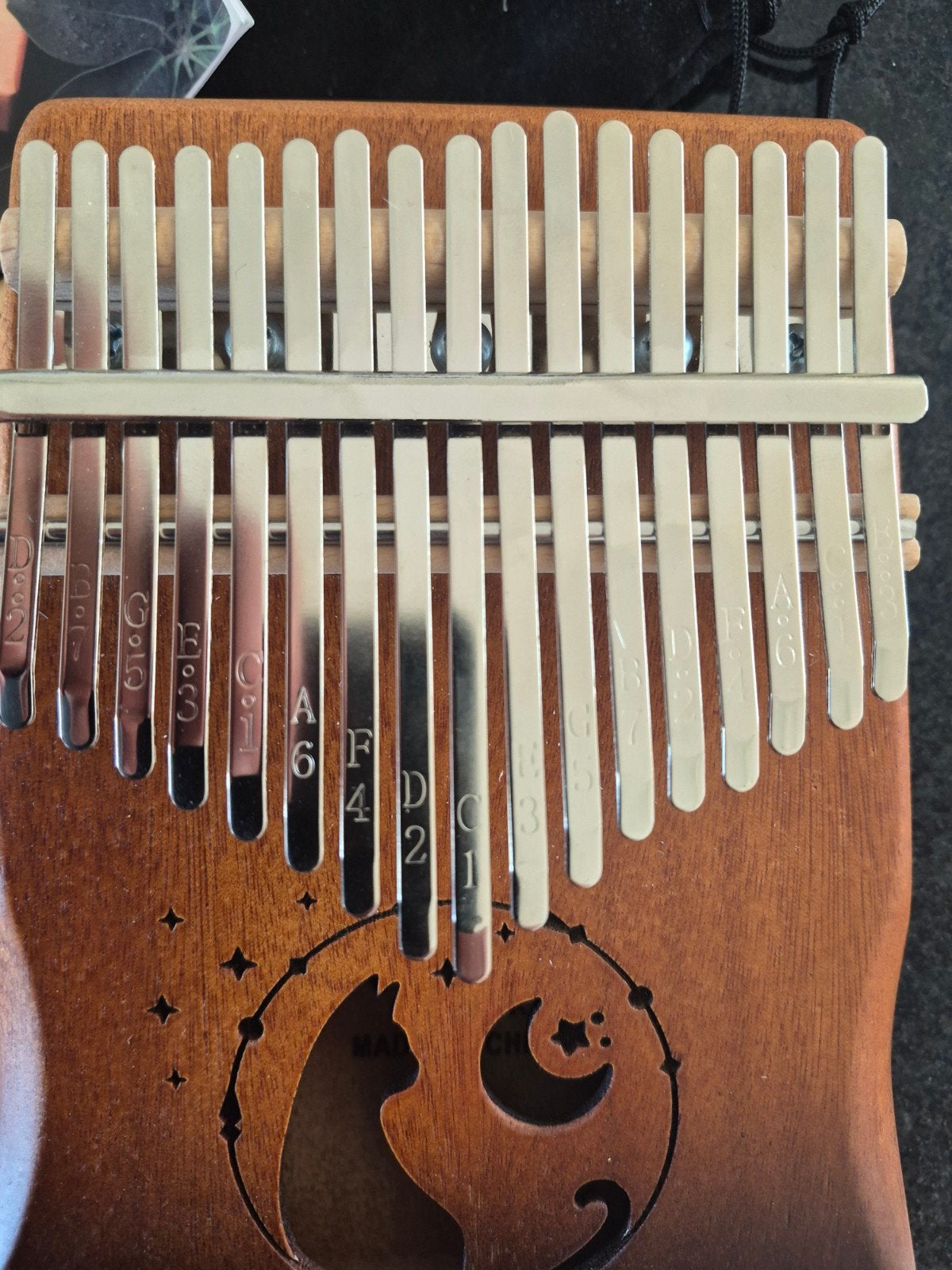 Kalimba 17 toetsen met katten design - Zo goed als nieuw, Ophalen of Verzenden, Zo goed als nieuw