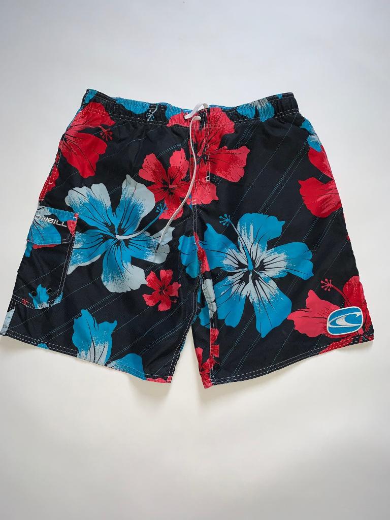 O'NEILL gebloemde korte broek / zwemshort L als ~~nieuw~~, Verzenden, Maat 52/54 (L), Blauw, Zwemshort