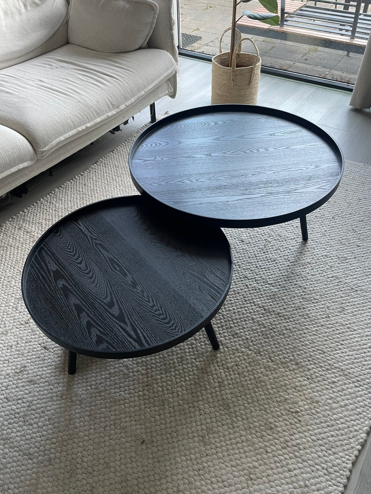 Woood bijzettafel Mesa - 2 stuks, Ophalen, Gebruikt, Rond, 75 cm of meer