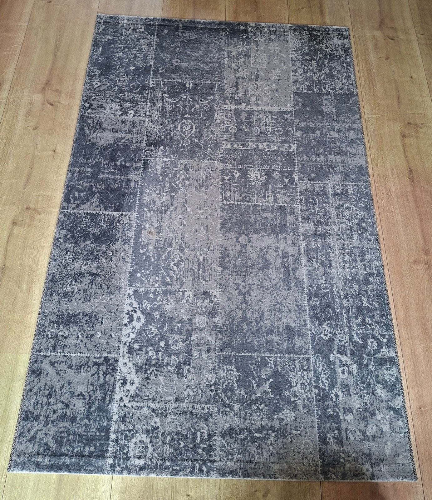 Lifa Living Vloerkleed Grijs 133x200cm, Ophalen, Gebruikt, 100 tot 150 cm, Patchwork Vintage