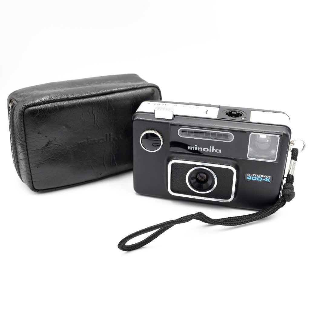 Minolta Autopak 400-X 126-filmcamera met tas, Ophalen of Verzenden, Gebruikt, Compact, Minolta