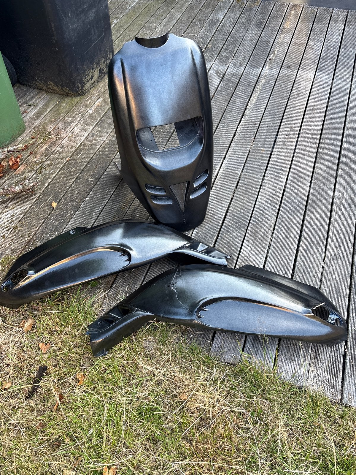 Stunt kappen set voor Piaggio Typhoon - Metallic Grijs/Zwart, Ophalen of Verzenden, Gebruikt, Kap, Piaggio