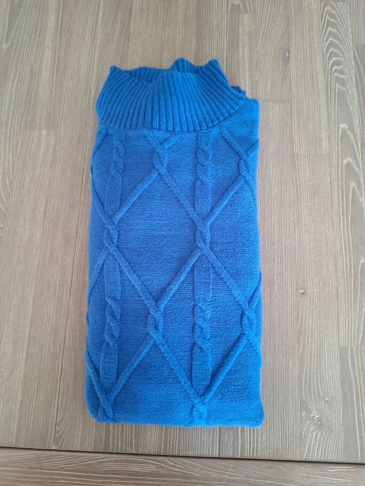 Nieuw Esqualo blauwe gebreide jurk met col en kabelpatroon, Kleding | Dames, Maat 38/40 (M), Blauw, Ophalen of Verzenden, Nieuw