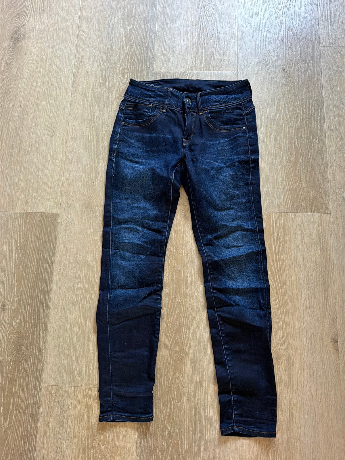 G-Star RAW Lynn Mid Skinny Jeans W27 L28, Verzenden, Zo goed als nieuw, Blauw, W27 (confectie 34) of kleiner
