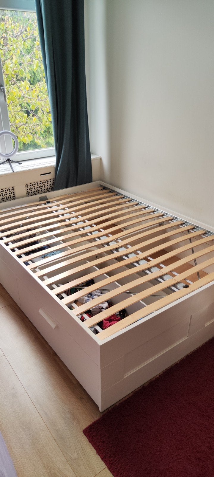 IKEA BRIMNES bed met 4 lades en lattenbodem, Huis en Inrichting, Ophalen, Gebruikt, Wit, Tweepersoons