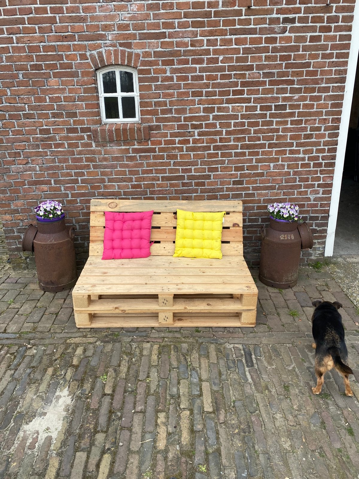 Palletbankje, Ophalen of Verzenden, Nieuw, Hout