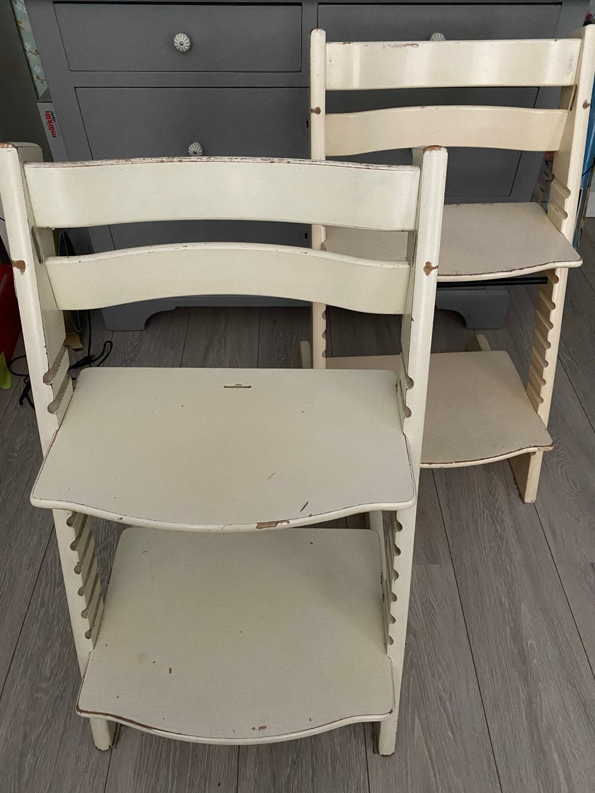 2x Originele Stokke Tripp Trapp stoelen - Opknappers, Ophalen, Gebruikt, Meegroeistoel