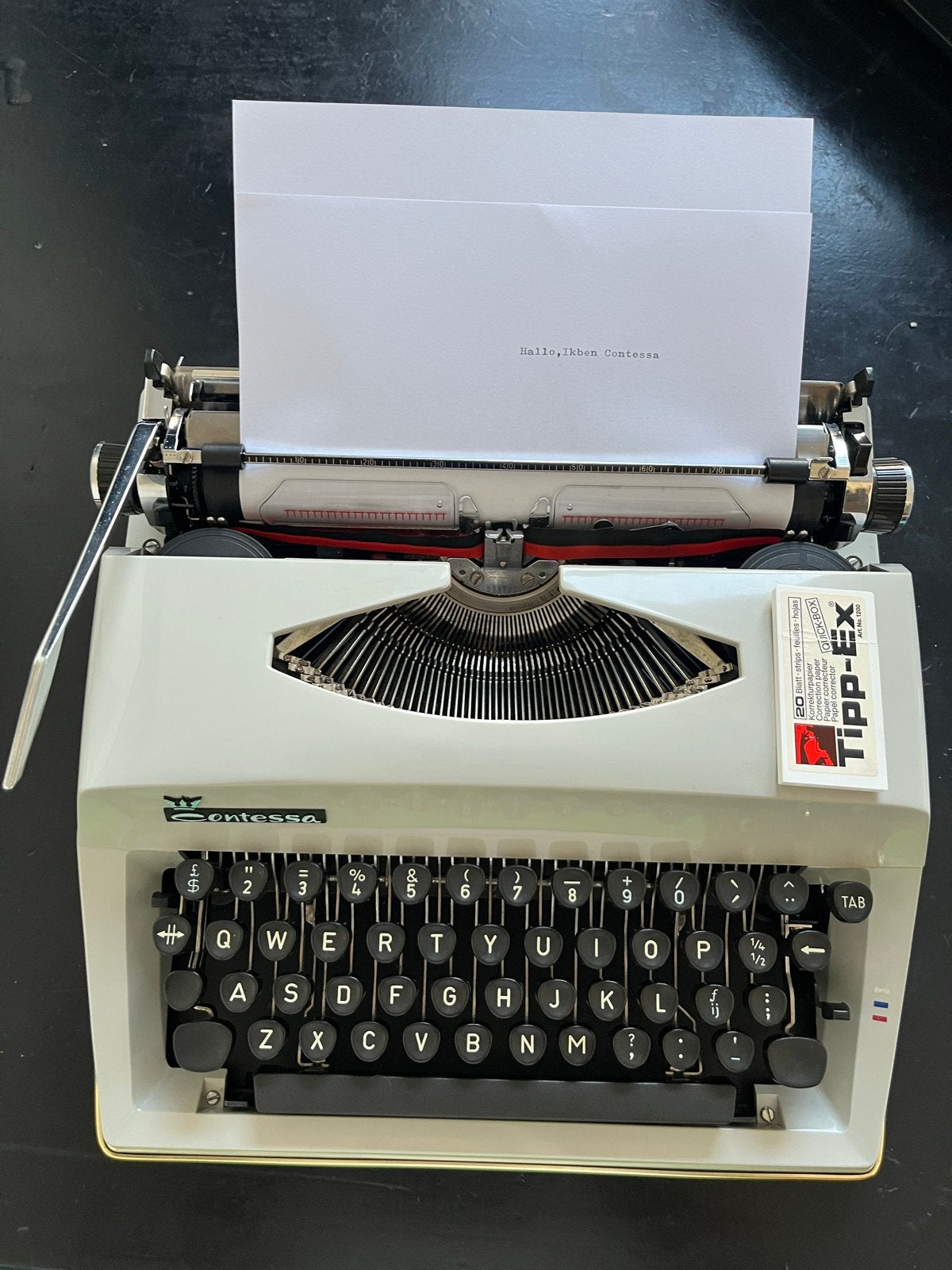 Mooie Vintage Adler Contessa Typemachine – met Koffer!, Ophalen of Verzenden