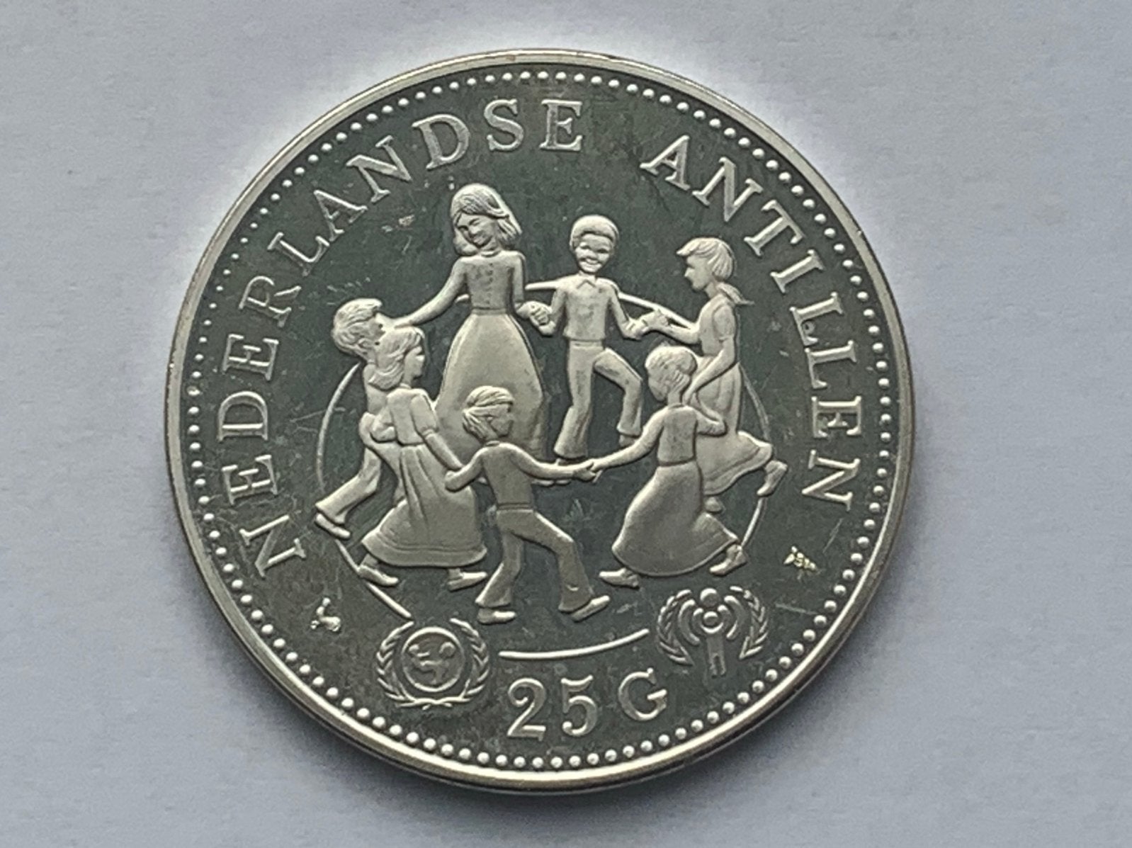 Zilveren 25 gulden munt 1979 nederlandse antillen, Postzegels en Munten, Munten | Nederland, Ophalen of Verzenden, Koningin Juliana