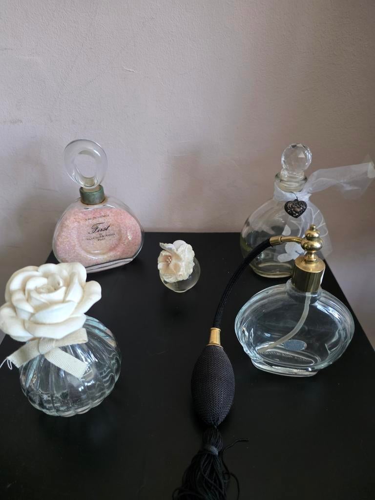 Decoratie parfum flessen 5 stuks., Ophalen of Verzenden, Gebruikt, Parfumfles
